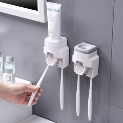 Dispensador dentífrico automático para banheiro.